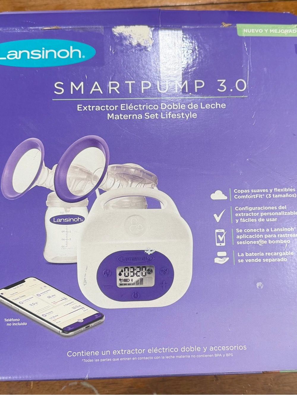 Lansinoh SmartPump 3.0 Electric Double Pump in Purple and White